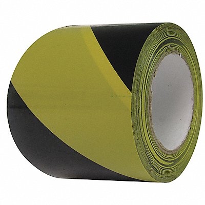 CONDOR 3UAY3 Floor Tape Black/Yellow 3 inx108 ft Roll