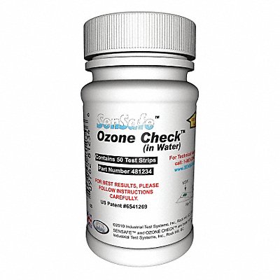 INDUSTRIAL TEST SYSTEMS 481234 Test Strips L 0 to 0.5 ppm Ozone PK50