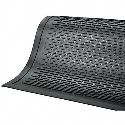 WEARWELL 224 Rubber Entrance Mat Black 3ft. x 5ft.