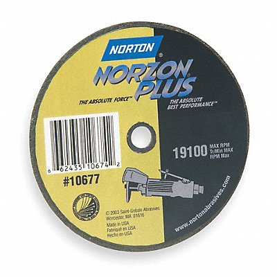 NORTON 66243510675 Cut Off Wheel 3/8 Connect. NorZon Plus SGZ