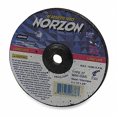 NORTON 66252842005 Cut Off Grinding Wheel 5/8 CN Unthreaded Hole