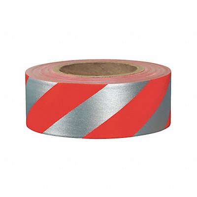 GRAINGER SRREF200 Flaging Tape Red/Silver 300 ft 1 3/16 in