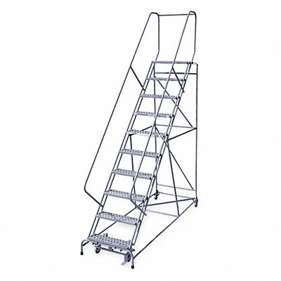 COTTERMAN 1210R2632A6E12B4C1P6 Rollng Ladder Assembled Handrail Platform 100 In H