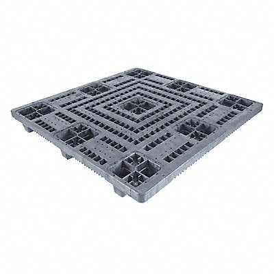 GRAINGER 0404501BLACK Pallet Nestable 4-Way Entry 4 000 lb.