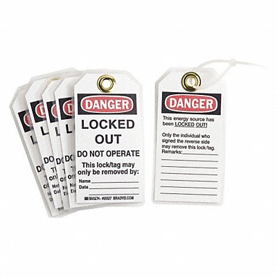 BRADY 65535 Danger Tag 5-1/2 x 3 In Hd Polyest PK25