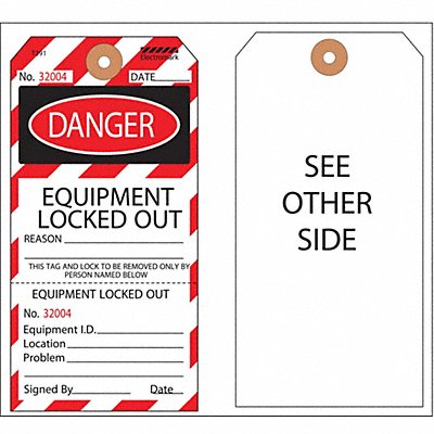 ELECTROMARK Y625855 Danger Tag 5-3/4 x 2-7/8 In PK100