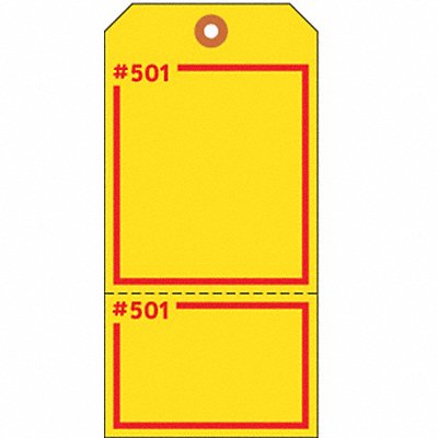 ELECTROMARK Y625751 Blank Tag 5-3/4 x 2-7/8 In Yel PK100