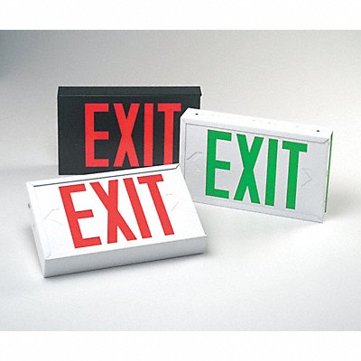 BIG BEAM XFL2RBBU Exit Sign Steel Blk 12 21/64in 1.7W