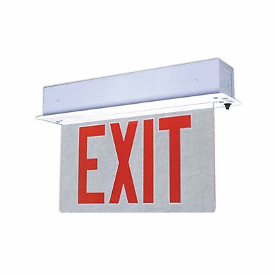 BIG BEAM ERXL1WRCR Edge Lit Exit Sign Steel Wht 15 3/8in 14W