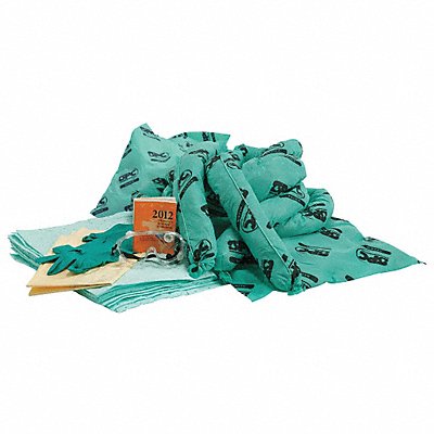 BRADY SPC ABSORBENTS SKH20R Spill Kit Refill Chem/Hazmat Green