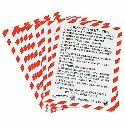 BRADY LOSC13BI Lock out tag out Wallet Cards PK10