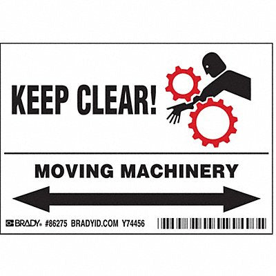 BRADY 86275 Label 3 1/2 inx5 in Polyester PK5