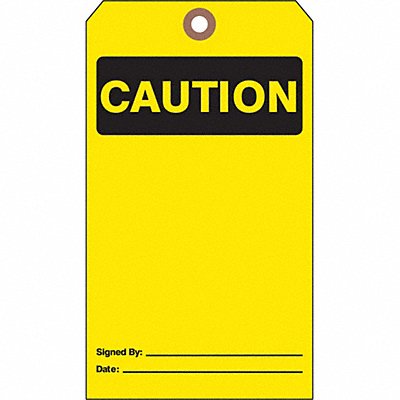 SEE ALL INDUSTRIES CTUFG13 Caution Tag 7 in H 4 in W Cardstock PK25