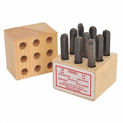 GRAINGER 3XDF6 Number Stamp 0 Thru 9