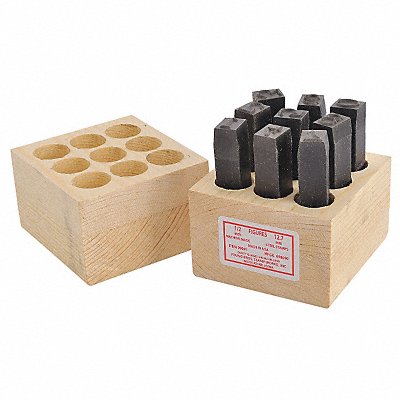 GRAINGER 3XDG3 Number Stamp 0 Thru 9 PK9