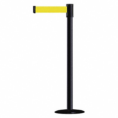 TENSABARRIER 890B333333STDNOY5XC D0007 Barrier Post w/ Belt 7-1/2 ft L Yellow