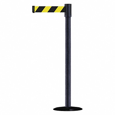 TENSABARRIER 890B338989STDNOD4XC D0007 Barrier Post with Belt Texture Black