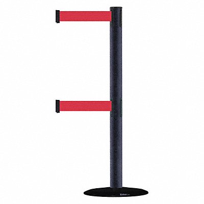 TENSABARRIER 889T2B3389STDNOR5XC D0016 Barrier Post with Belt 7-1/2 ft L Red