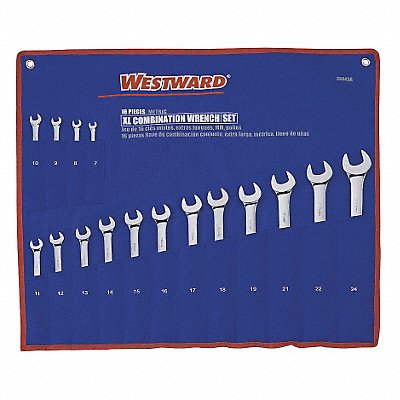 WESTWARD 3XU43 Combination Wrench St Steel Full Polish Offset