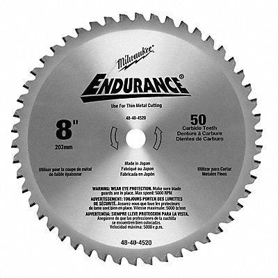 MILWAUKEE 48404520 Circular Saw Blade 8 in Blade 50 Teeth
