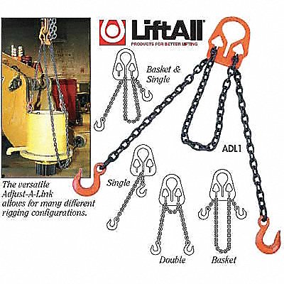 LIFT-ALL 30007 Chain Sling 1/2 in Size G100 10 ft L
