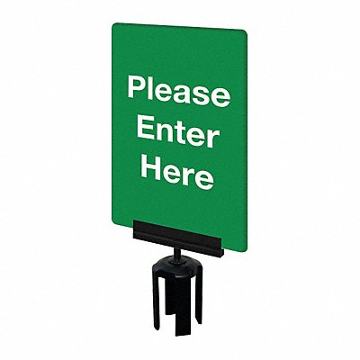 TENSABARRIER S01P287X11VHDSB170133 Acrylic Sign Green Please Enter Here