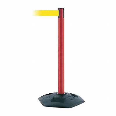TENSABARRIER 88621STDNOY5XC D0032 Barrier Post w/ Belt 7-1/2 ft L Yellow