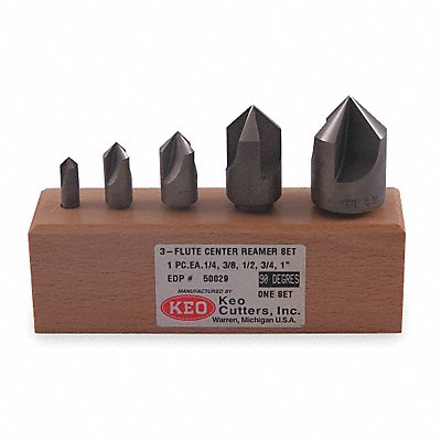 KEO 50036 Countersink Set 5 PC 3 Fl 60 Deg Co
