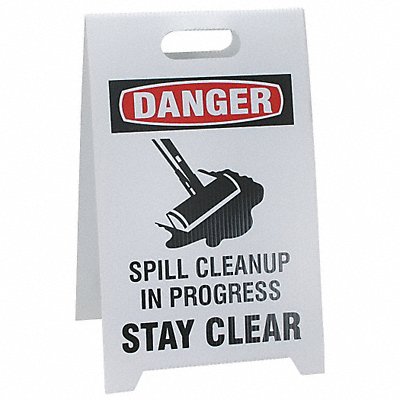 SEE ALL INDUSTRIES TPDSTAYC Floor Safety Sign White Plastic 20 in H