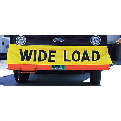 GRAINGER 8701BANNER Wide Load Banner Black on Yellow 18x96In