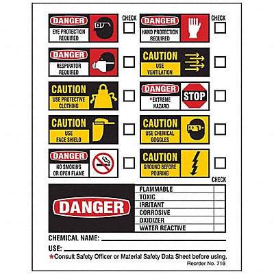 BRADY 716LS Secondary Label 2-1/4 In.W PK100