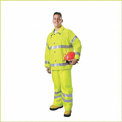GRAINGER 9665LXL Rain Jacket/Bib Class 3 Type R L/XL