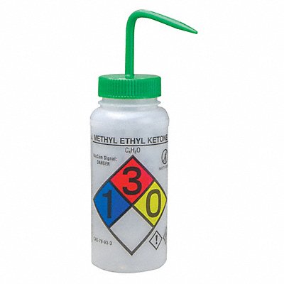 SP SCIENCEWARE F116460611 Wash Bottle Std 16 oz MEK Green PK6