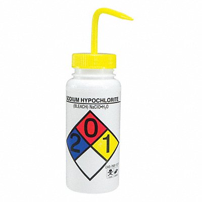 SP SCIENCEWARE F116460627 Wash Bottle Std 16 oz Bleach Yellow PK6