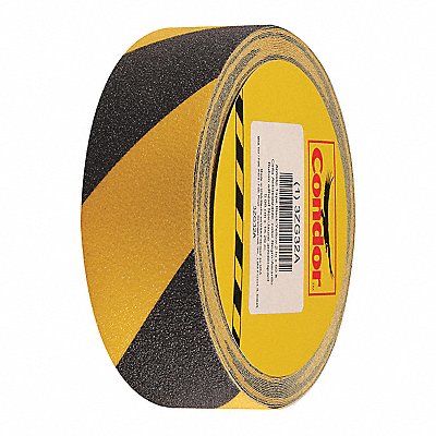 CONDOR GRAN13541 AntiSlip Tape 60 ftLx2 W BLK/Yellow 60Grit
