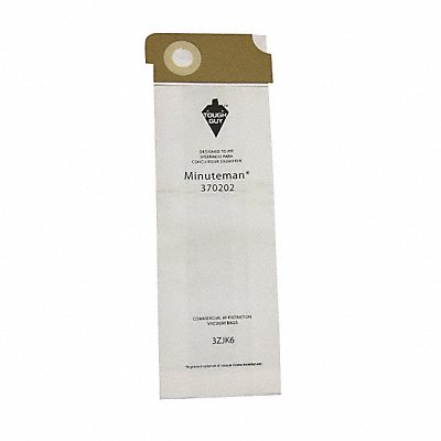 TOUGH GUY 3ZJK6 Vacuum Bag Paper 2-Ply Reusable PK10