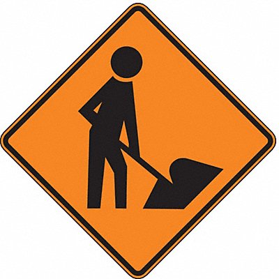 LYLE W211A30HA Construction Ahead Traffic Sign 30 x30