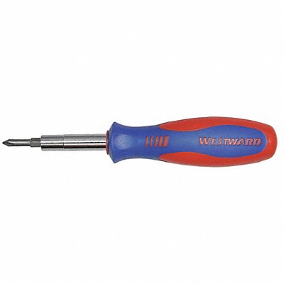WESTWARD 401L10 Multi-Bit Screwdriver NumBits 3