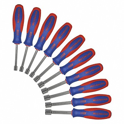 WESTWARD 401L18 Hollow Shank Nut Driver Set