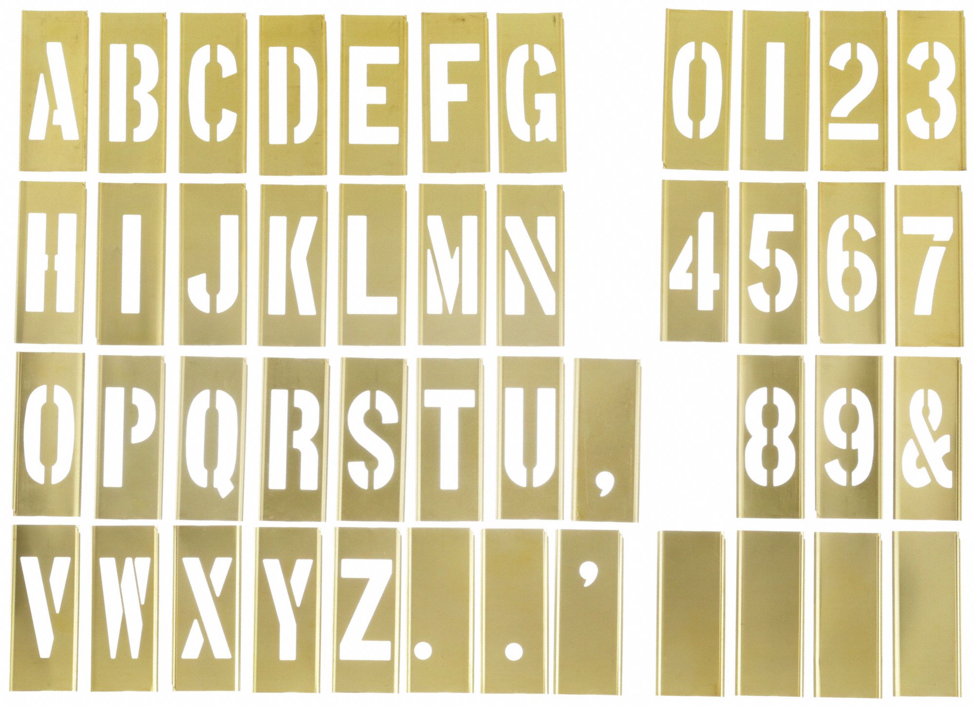 SKILCRAFT 7520000000000 Stencil Comb. Set Gold Brass Overall 3 W
