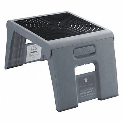 CRAMER 50051PK000082 Folding Step Grey 300 lb Ld Cap. Plastic