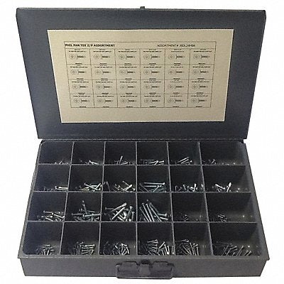 GRAINGER JBDL24HBA Teks Screw Assortment 600 pcs.