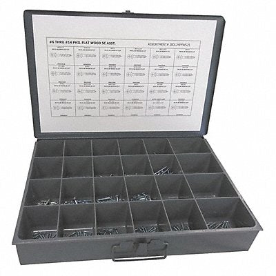 GRAINGER JBDL24PFWS25 WOOD SCREW Assortment 600 pcs.