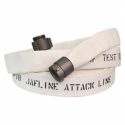 JAFLINE G51H15LNW100P Fire Hose 100 ft White Polyester