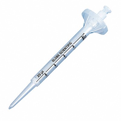 GLOBE SCIENTIFIC 3925S Dispenser Syringe Tip Clear 125uL PK100