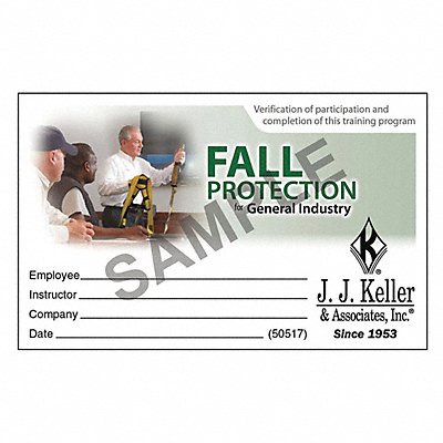 JJ KELLER 50517 Wallet Card Fall Safety PK50