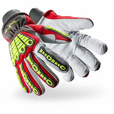 HEXARMOR 4073WXL10 Safety Gloves Grey/Hi-Vi/Red/White XL PR