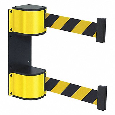 LAVI 503015DLMGYL18SFSH Dual Retractable Belt Barrier 18 ft L