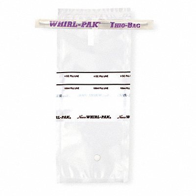 WHIRL-PAK B01040 Sampling Bag 4 fl oz 7.25 in 3 in PK100