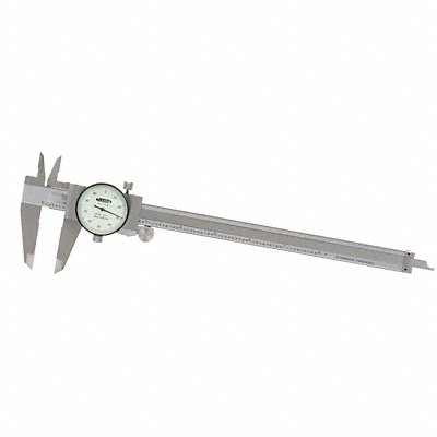 INSIZE 13118 Dial Caliper 0-8 Range 1-1/2 Jaw D White
